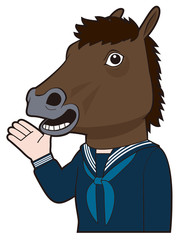 馬マスク（女子学生）