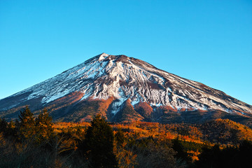 Fototapeta na wymiar 西臼塚駐車場からの早朝の富士山