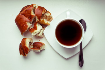 Coffee Cup and Bread Roll