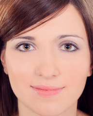 Fototapeta premium Portrait close up of young beautiful woman