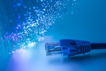 network cable with high tech technology color background