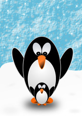 Pinguine im Schnee