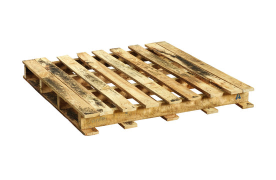 Wooden pallet (with clipping path) isolated on white background