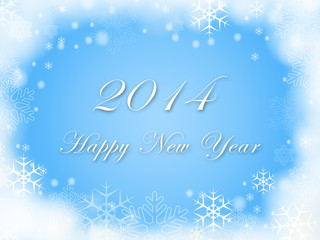 Naklejka na ściany i meble Happy New Year 2014 and snowflakes in blue