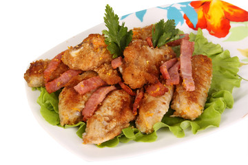 Chicken legs with fresh vegetables