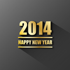 2014 Greeting Card (merry happy new year Christmas gold)