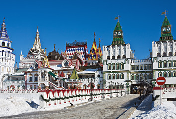 White-stone Kremlin in Izmaylovo in Moscow