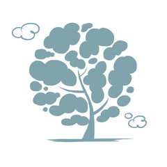 Cloudy tree for your design