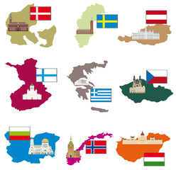 Obraz premium Flags and countries