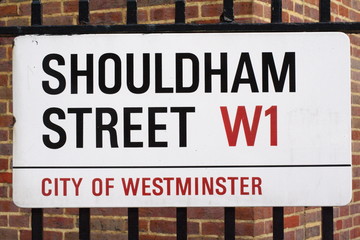 Shouldham Street sign a famous London Address