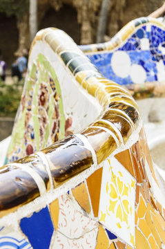 Famous bench in Park Guell, Barcelona