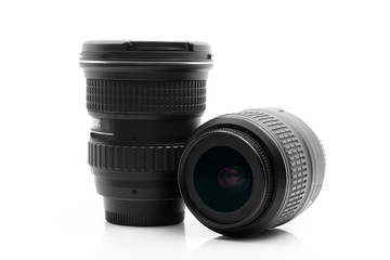DSLR Lens on white background