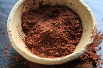 Cocoa powder in a bowl