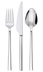 Fork, spoon and knife isolated on white. Vector illustration