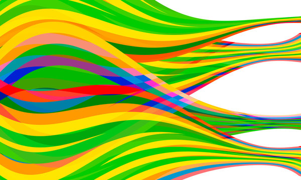 green, yellow; red; violet and blue vector combined abstract lin