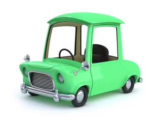 Fotobehang Green cartoon car © Steve Young