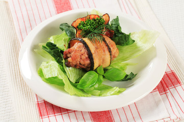 Courgette wrapped meatball