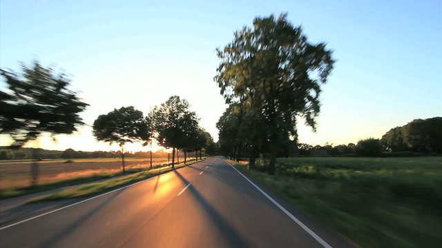 Drining - POV driving shot landscape Germany