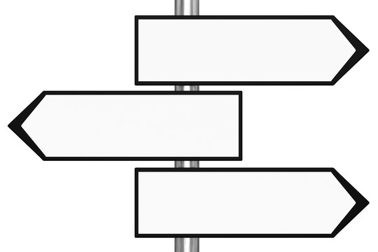 Blank Black and White Road Signs
