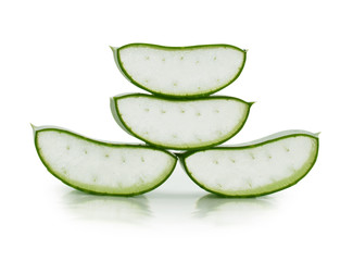 aloe vera fresh leaf. isolated over white