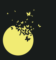 Moon and butterflies