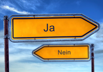 Strassenschild 1 - Ja