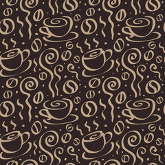 Seamless Coffee background. - 59374807