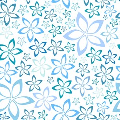 simple blue floral seamless pattern, vector illustration