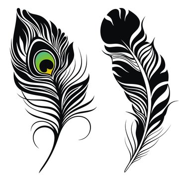 Lexica  Tattoo design feather simple design on white background clean  black pen drawing