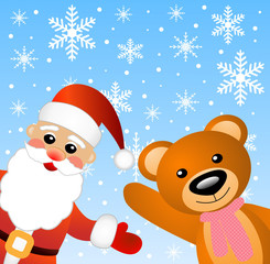 Santa claus and little bear