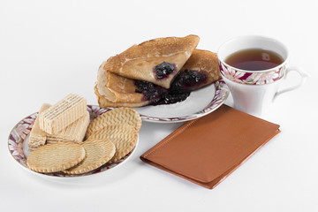 tea on the white background