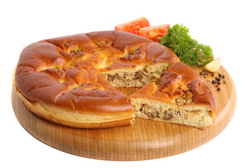 pie on cutting board