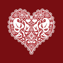 Lace heart valentines greeitng card