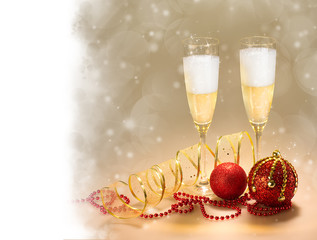 Champagne Glasses. New Year and Christmas Celebrations