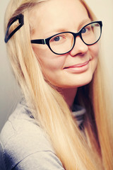 Fototapeta premium Lady in glasses closeup