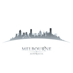 Fototapeta premium Melbourne Australia panoramę miasta sylwetka białe tło