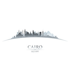 Cairo Egypt city skyline silhouette white background