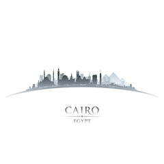 Naklejka premium Cairo Egypt city skyline silhouette white background