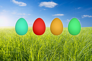 ostereier und landschaft