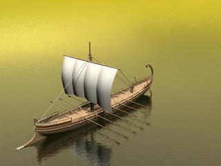 Old greek boat - 3D render © Elenarts