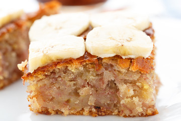 Cake with fresh banana