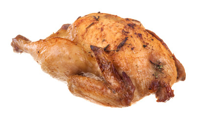 fresh domestic fried chicken isolated on white