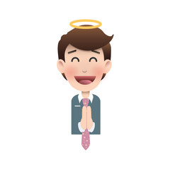 businessman religious over isolated background.