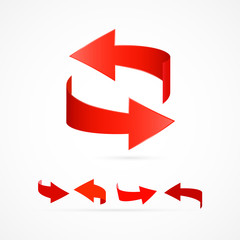 Abstract 3d Red Arrow Icons