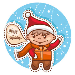 cute little santa boy