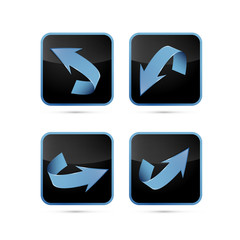 Black and Blue Abstract Arrows Set