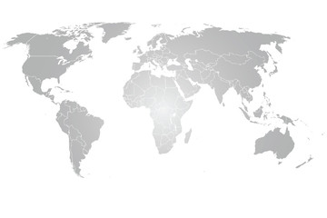 Fototapeta na wymiar World Map Vector grey gradient