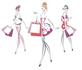 Три девушки с покупками