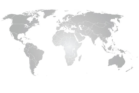 World Map Vector grey gradient © luckinout