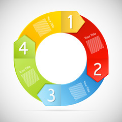 Colorful Vector Progress Steps for Tutorial, Infographics